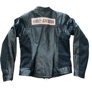 Harley Davidson Vintage Y2K Black Authentic Leather Jacket Coat Women’s XS Moto